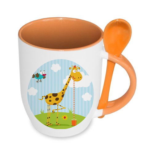 Mug for sublimation printout with spoon