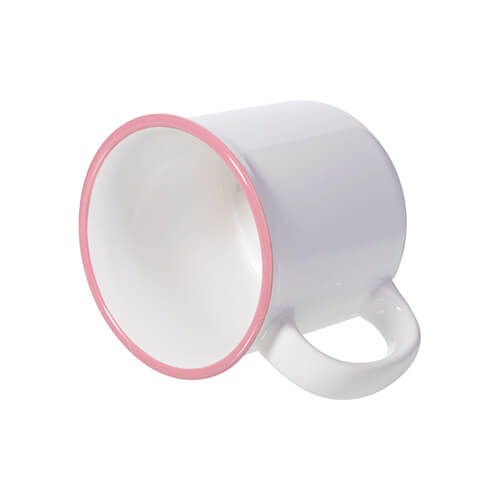 Vintage mug for sublimation - white with colour rim