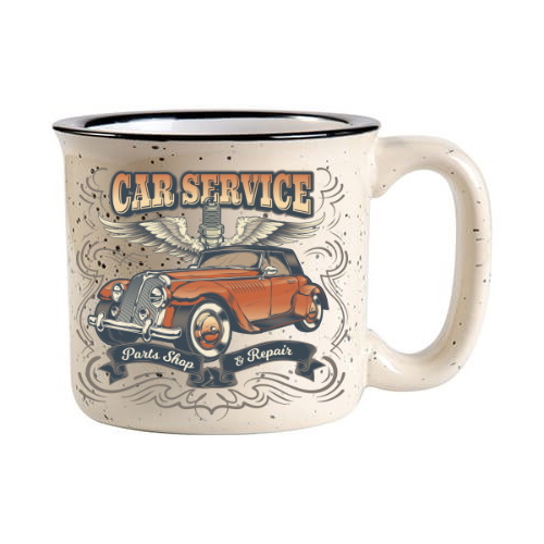 Big vintage ceramic mug for sublimation