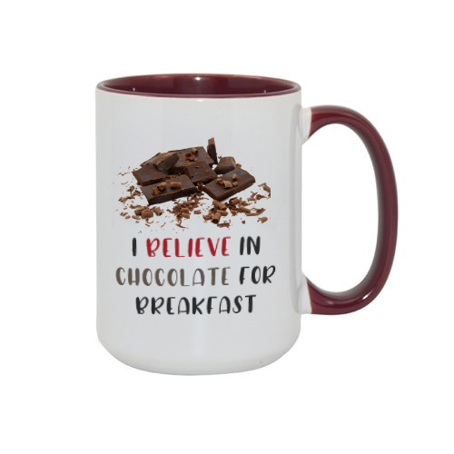 Inside and handle color sublimation mug - big