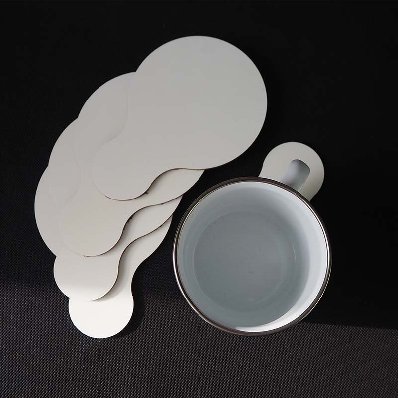 MDF coaster for sublimation printout - round with handle - 5 pieces