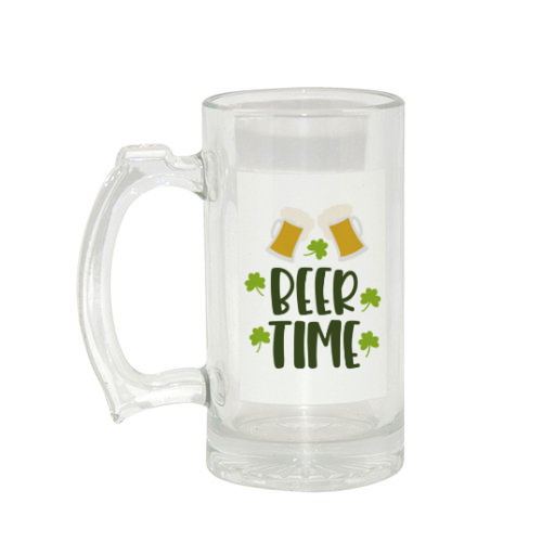 Glass stein with white field for sublimation