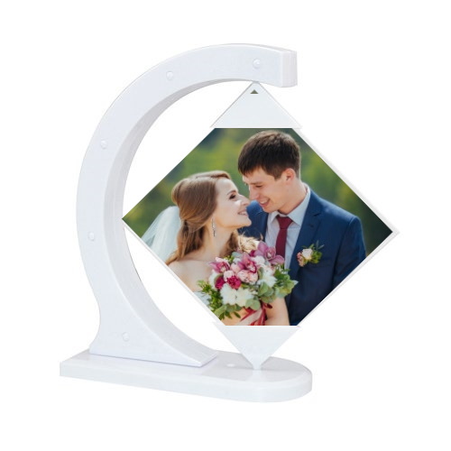 Rotating glass picture frame for sublimation