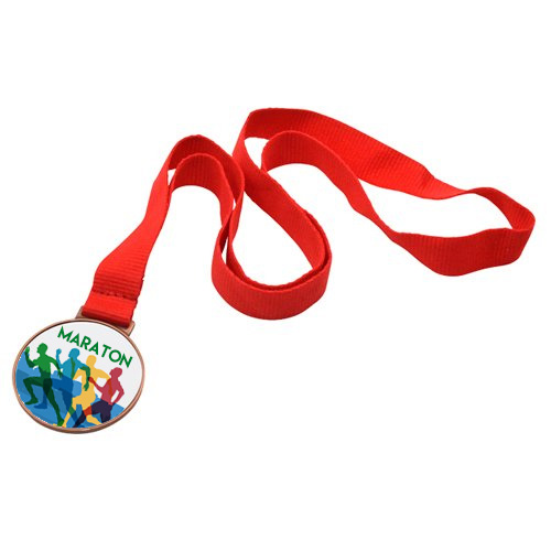 Medal with a red ribbon for sublimation