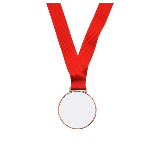 Medal with a red ribbon for sublimation