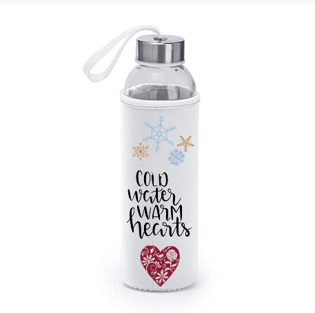 Glass bottle with a cover for sublimation