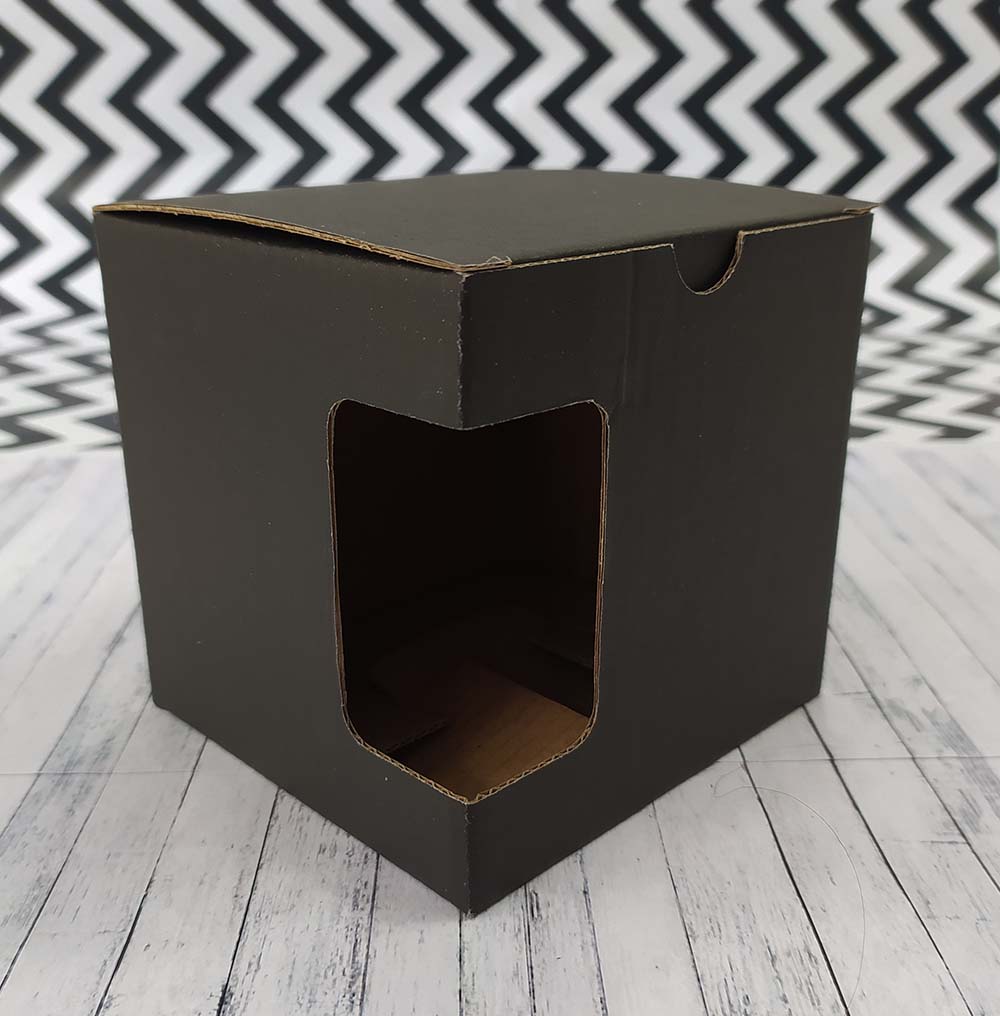 Box with window for mug - black - 36 pieces