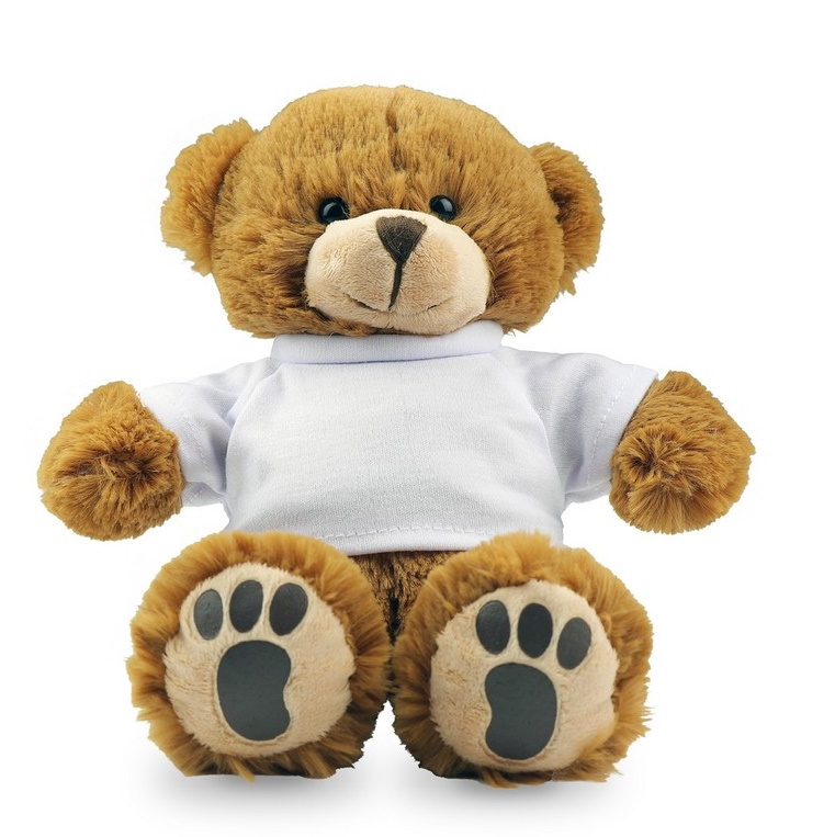 Brown teddy sheep with a white T-shirt for sublimation