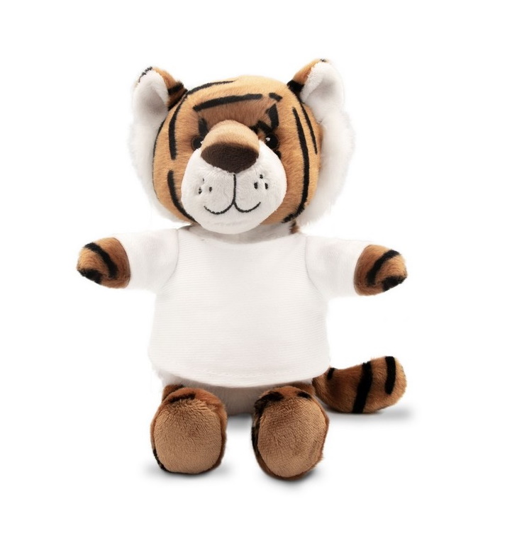 Teddy tiger with a white T-shirt for sublimation