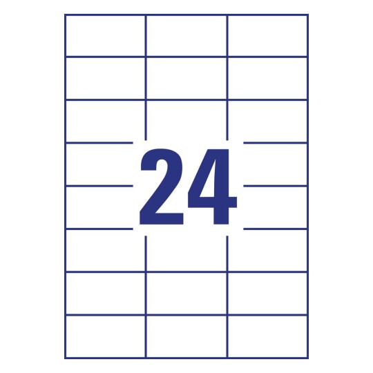 Self-adhesive removable labels Heavy Duty polyester film for laser printers and copiers - 24 labels per sheet