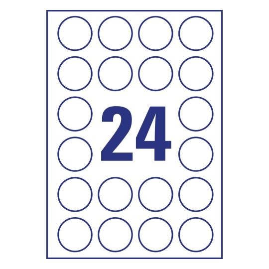 Self-adhesive durable labels polyester film for laser printers and copiers - 24 labels per sheet