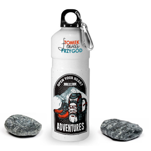 Metal bottle with carabinier for sublimation