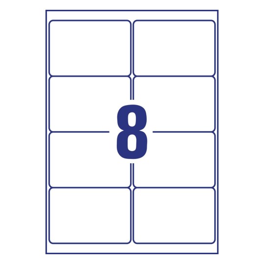 Self-adhesive recycling paper labels for laser printers - 8 labels per sheet 