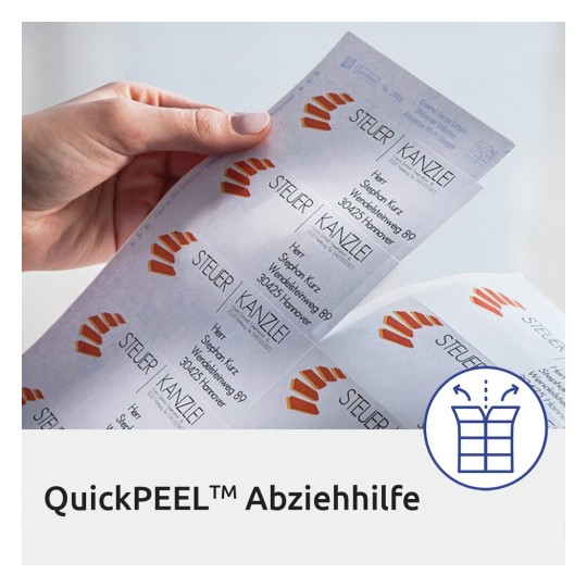 Self-adhesive recycling paper labels for laser printers - 2 labels per sheet 