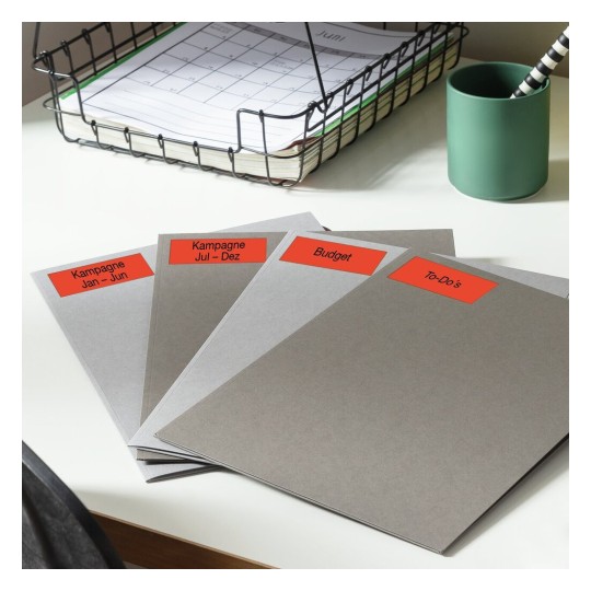 Self-adhesive removable neon paper labels for laser printers and copiers - 14 labels per sheet