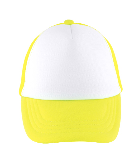 Kids cap with mesh back panels for sublimation