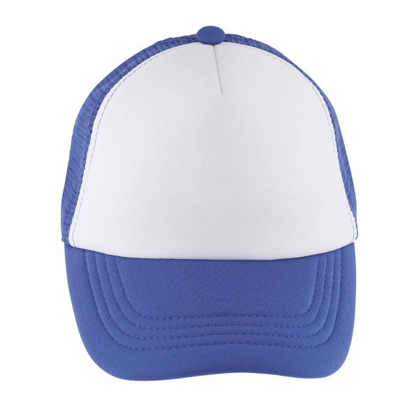 Kids cap with mesh back panels for sublimation