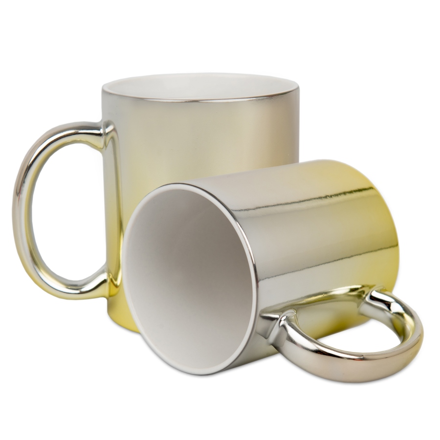 Two-tones glossy metallic sublimation mug