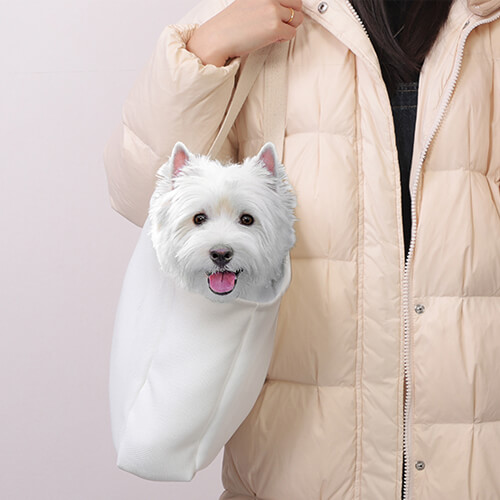 Dog shoulder bag for sublimation - black with patch for sublimation