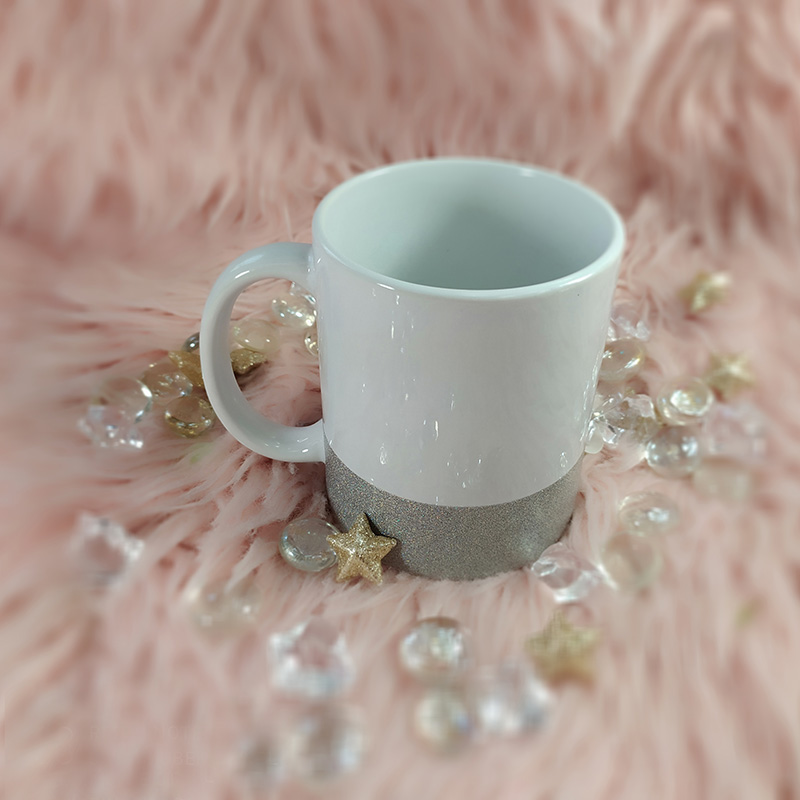 Sublimation mug with glitter stripe