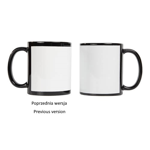 Black mug with white enlarged field for sublimation