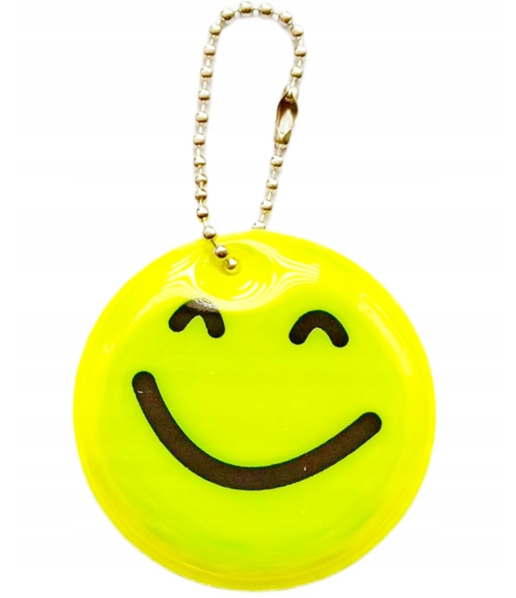 Reflective label - keychain - happy emoji