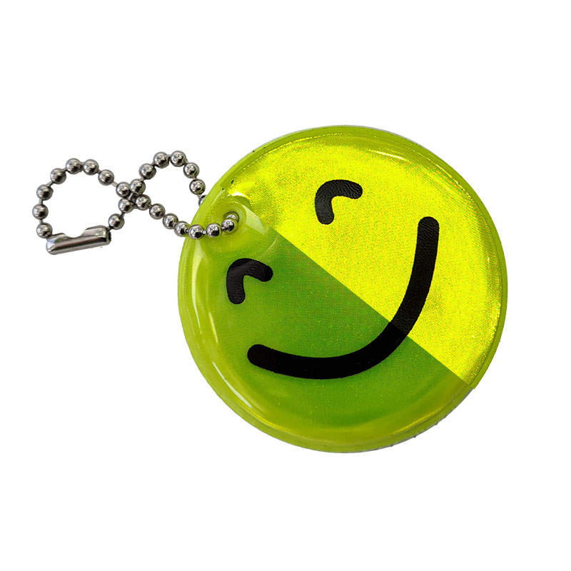 Reflective label - keychain - happy emoji