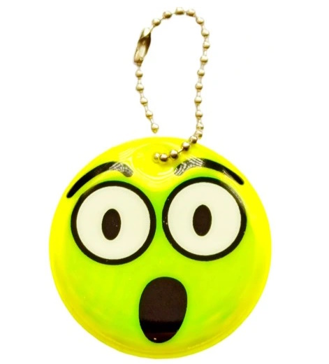 Reflective label - keychain - wow emoji