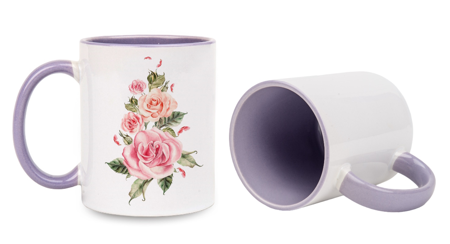 Inside and handle color sublimation mug