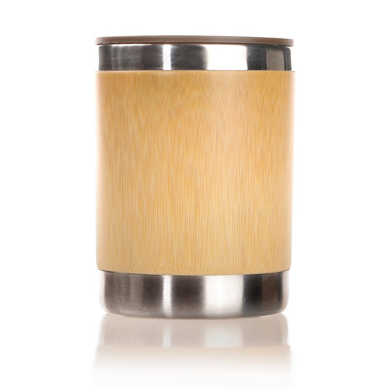 Bamboo thermal mug with handle