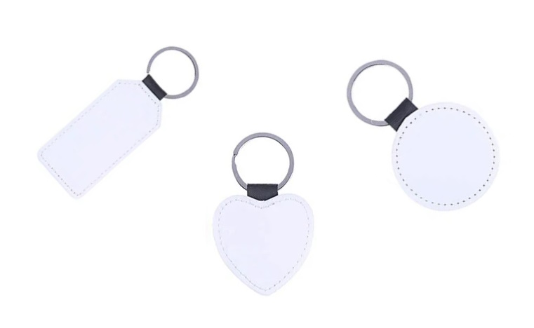 Heart eco leather keychain for sublimation - 10 pieces