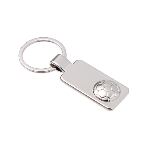 Metal rectangular keyring with the football for sublimation and engraving - 12 pieces