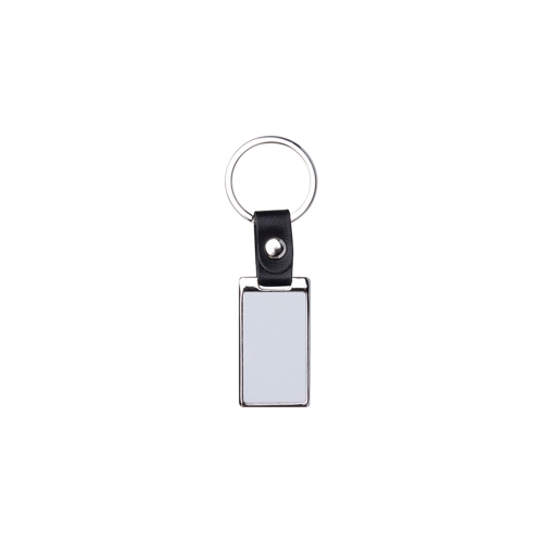 Eco leather keychain with clip and a rectangle for sublimation - 12 pieces