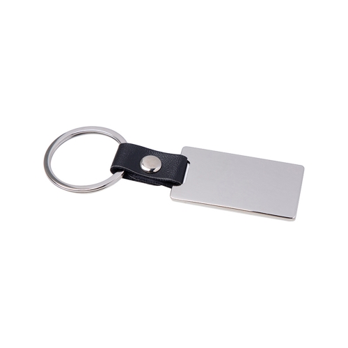 Eco leather keychain with clip and a rectangle for sublimation - 12 pieces