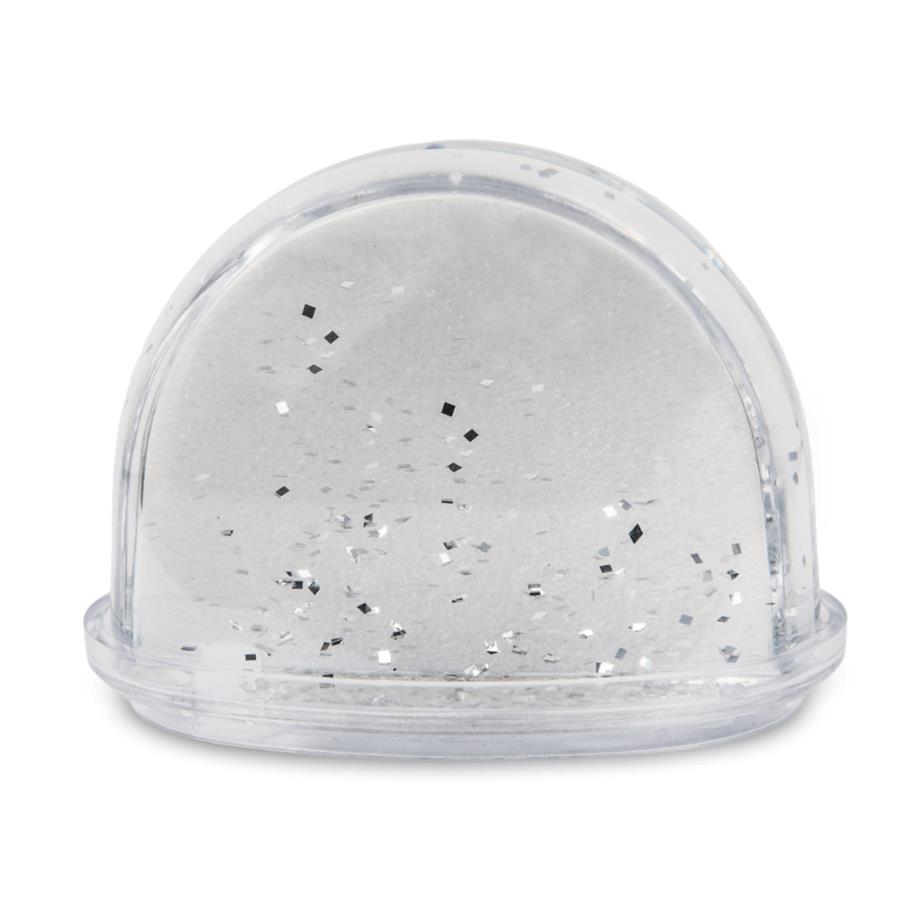 Photoglobe - silver glitter flakes