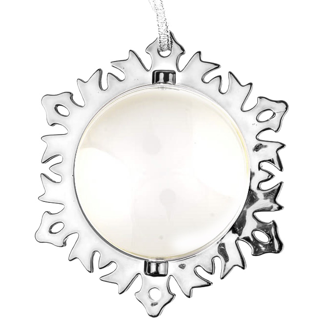 Photo Christmas ornament - silver snowflake