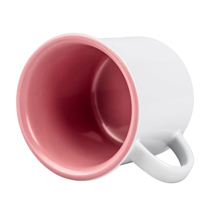 Vintage mug for sublimation - white with colour rim and inside