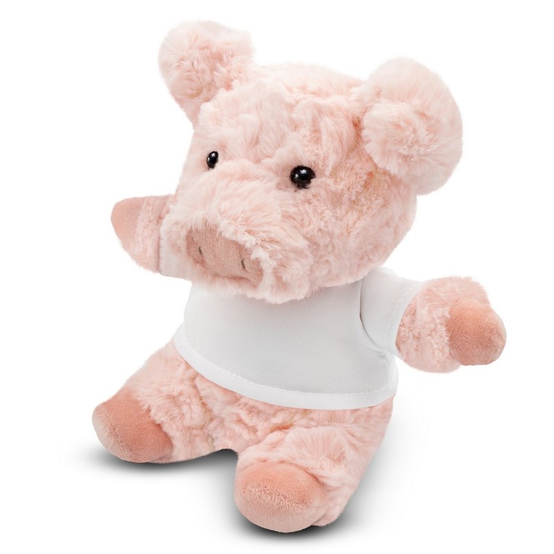 Teddy piggy with a white T-shirt for sublimation