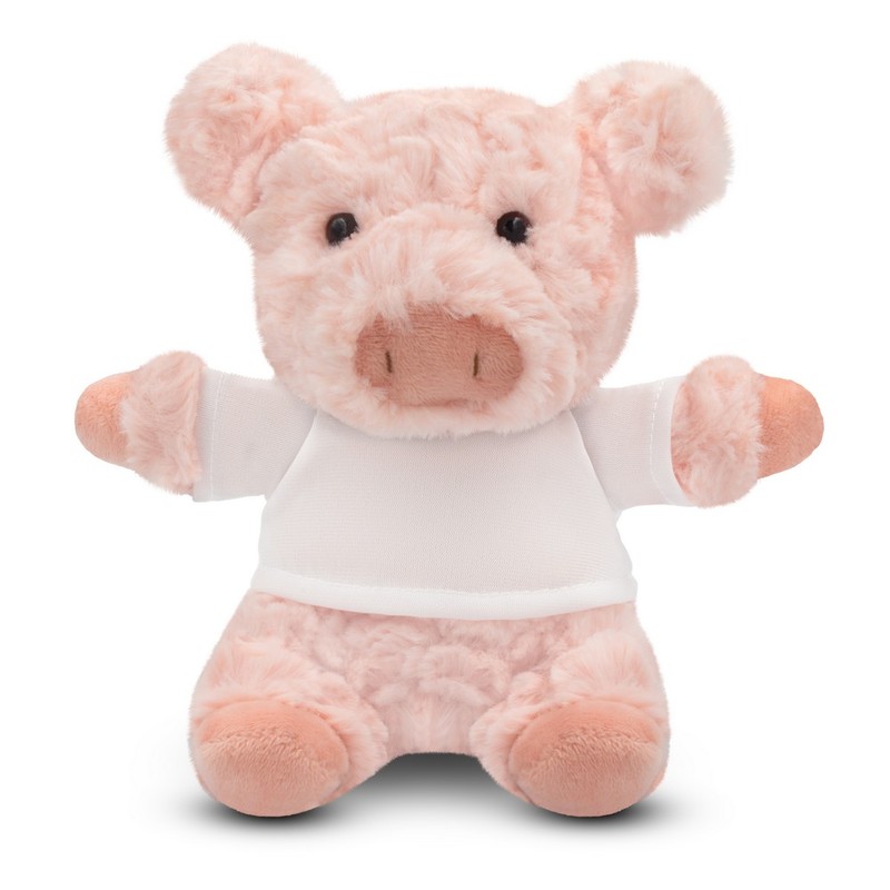 Teddy piggy with a white T-shirt for sublimation