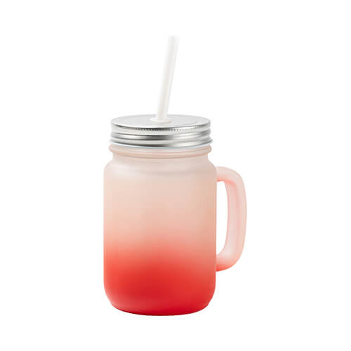 Frosted Glass Mason Jar with Metal Lid and Straw for Sublimation and Engraving