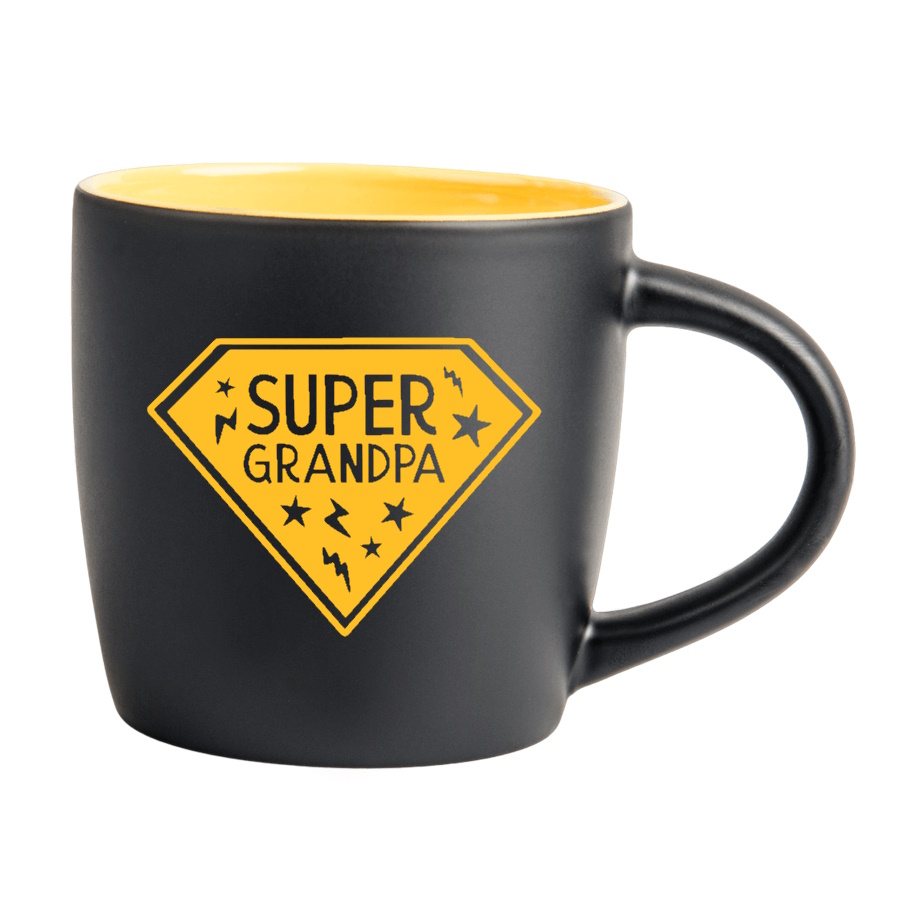 Black laser engraving matt mug New - color inside