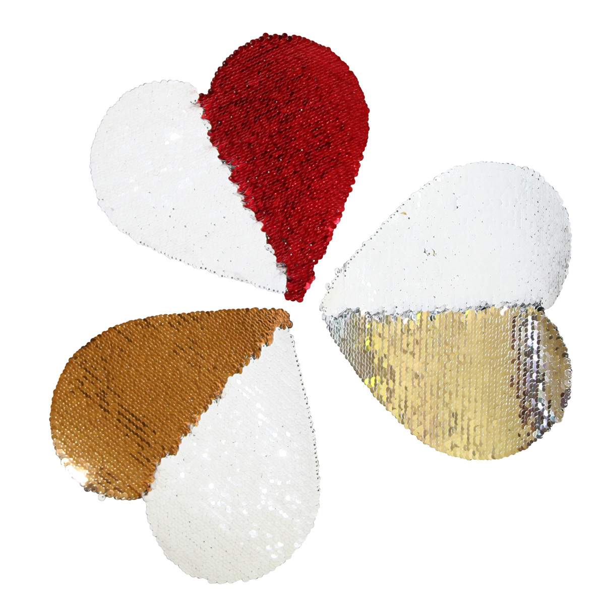 Heart-shaped two-color thermo sequins for sublimation