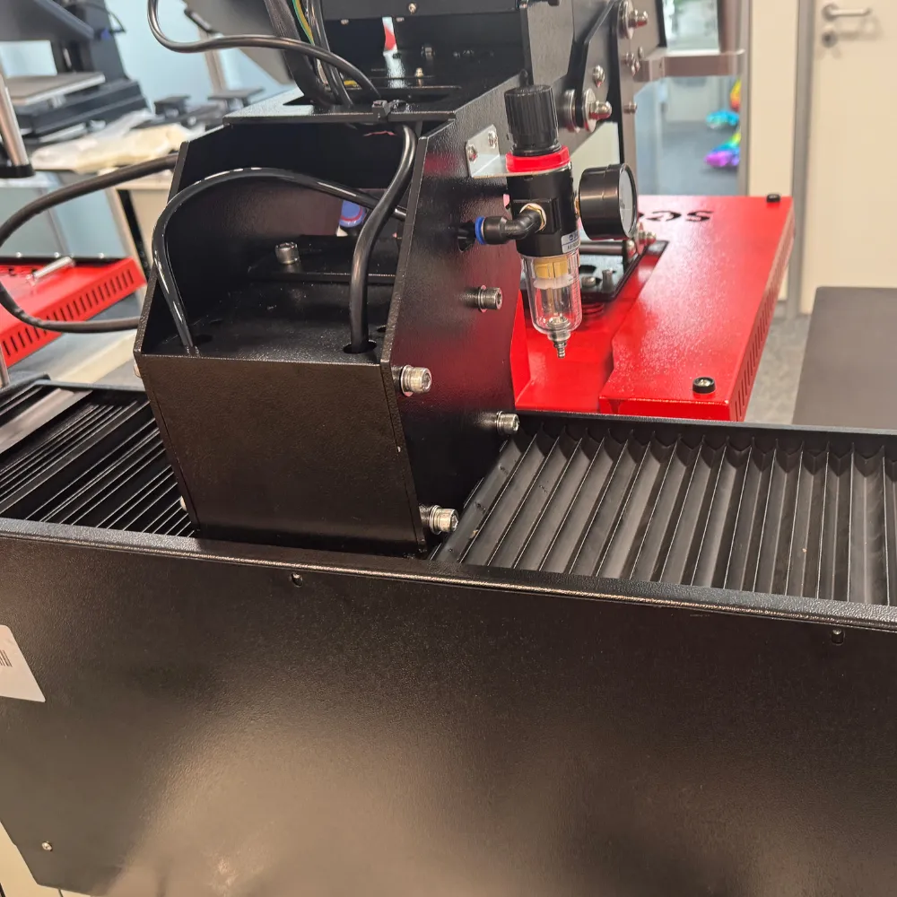 TPD7 SMART x Laser Secabo - double-plate pneumatic heat press for flat surfaces