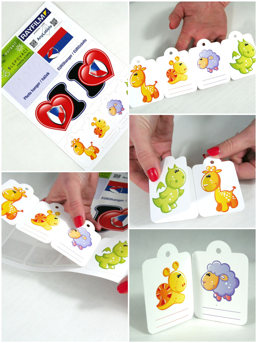 Self-adhesive glossy white photo paper for laser printers