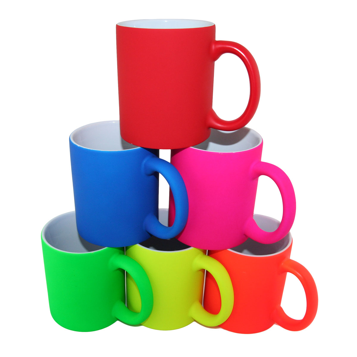 Rubber coated neon mug for engraving Capacity 300 ml Height 9,5 cm