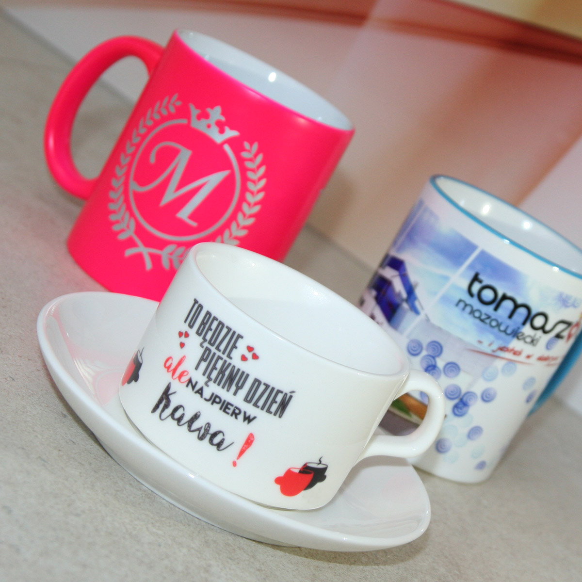 Color handle sublimation mug