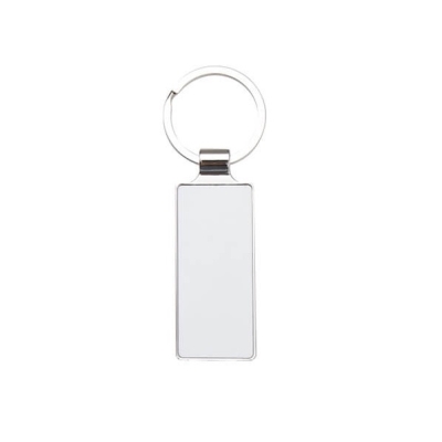 Metal, rectangle keyring for sublimation and engraving
