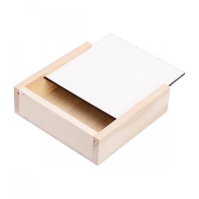 Wooden Box with Sliding Lid for Sublimation, 11x11 cm