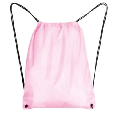 Sports Bag with Black Drawstring for Solvent Printing, Light Pink, 34 x 42 cm - 10 pcs