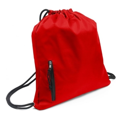 Sports Bag XXL with Thick Drawstring and Pocket for Solvent Printing, Red, 42 x 47 cm